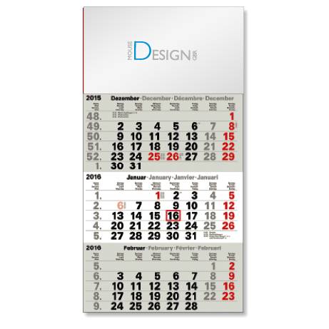 3-Monatskalender für das Folgejahr