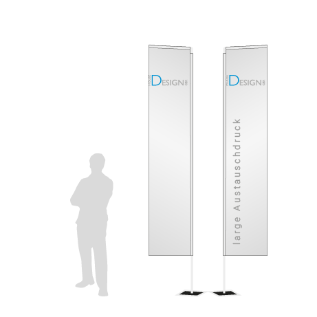 Beachflag Rechteck Austauschdruck | Large (400 cm) | beidseitig bedruckt