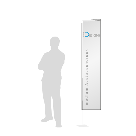 Beachflag Rechteck Austauschdruck | Medium (300 cm) | einseitig bedruckt