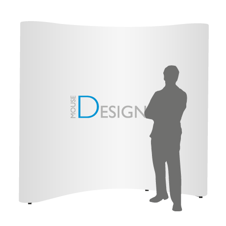 Pop-Up Faltwand | 3 x 3 Felder gebogen | einseitig bedruckt