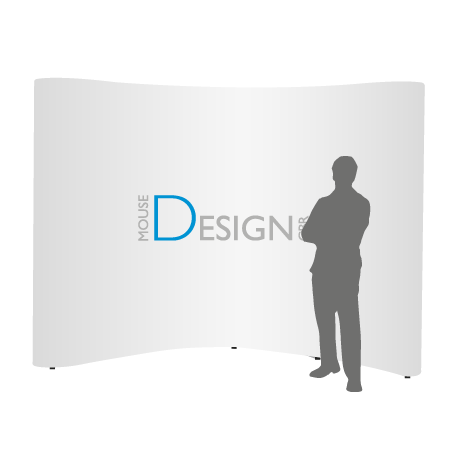 Pop-Up Faltwand | 4 x 3 Felder gebogen | einseitig bedruckt